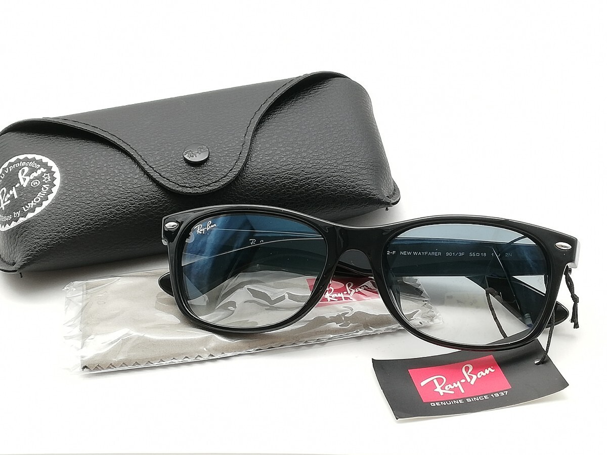 Unused Ray-Ban NEW WAYFARER RB2132F Sunglasses Black Blue from Japan