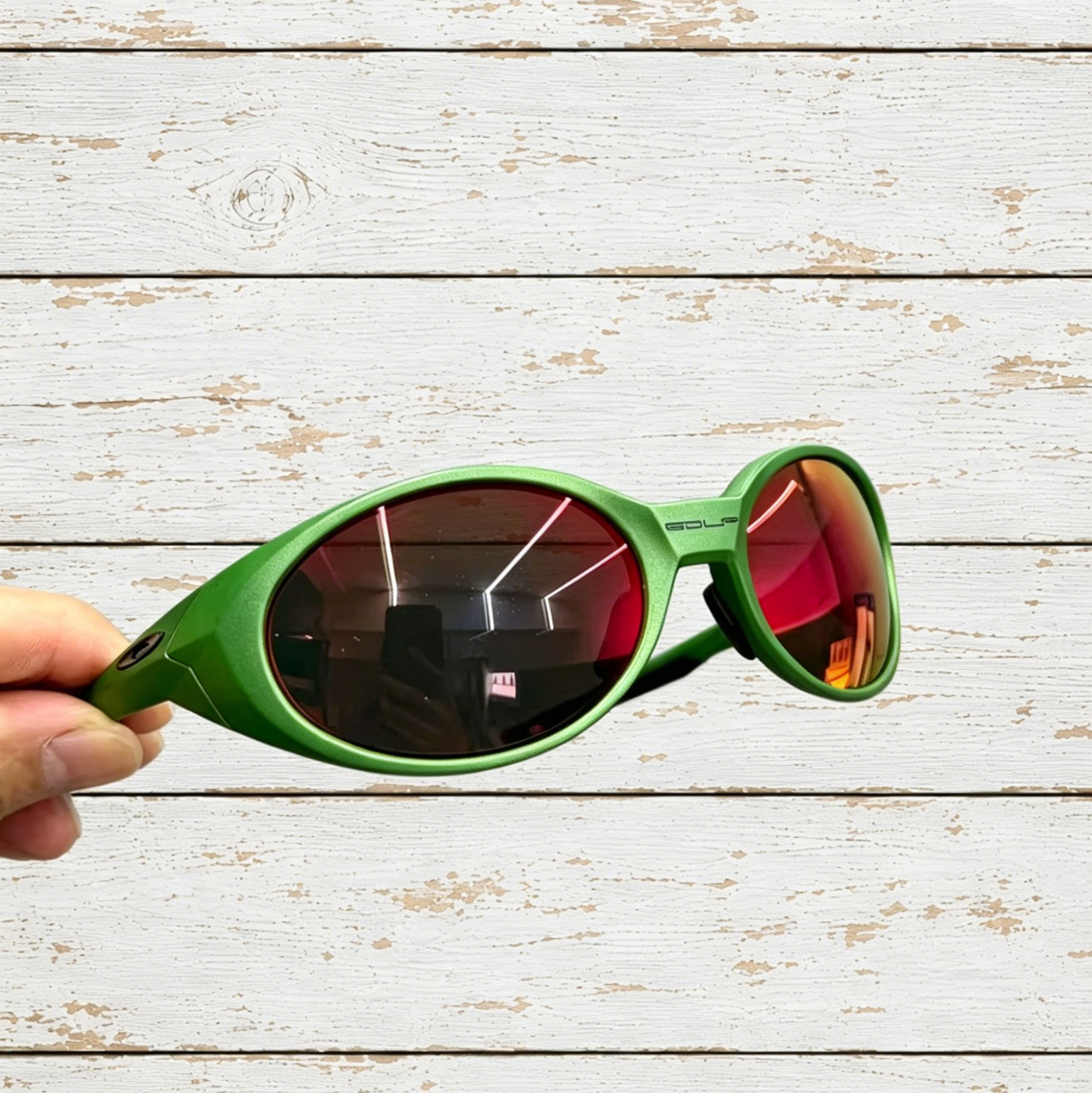 Oakley Eye Jacket Redux OO9438 Polarized Sunglasses Green Frame Red Lenses