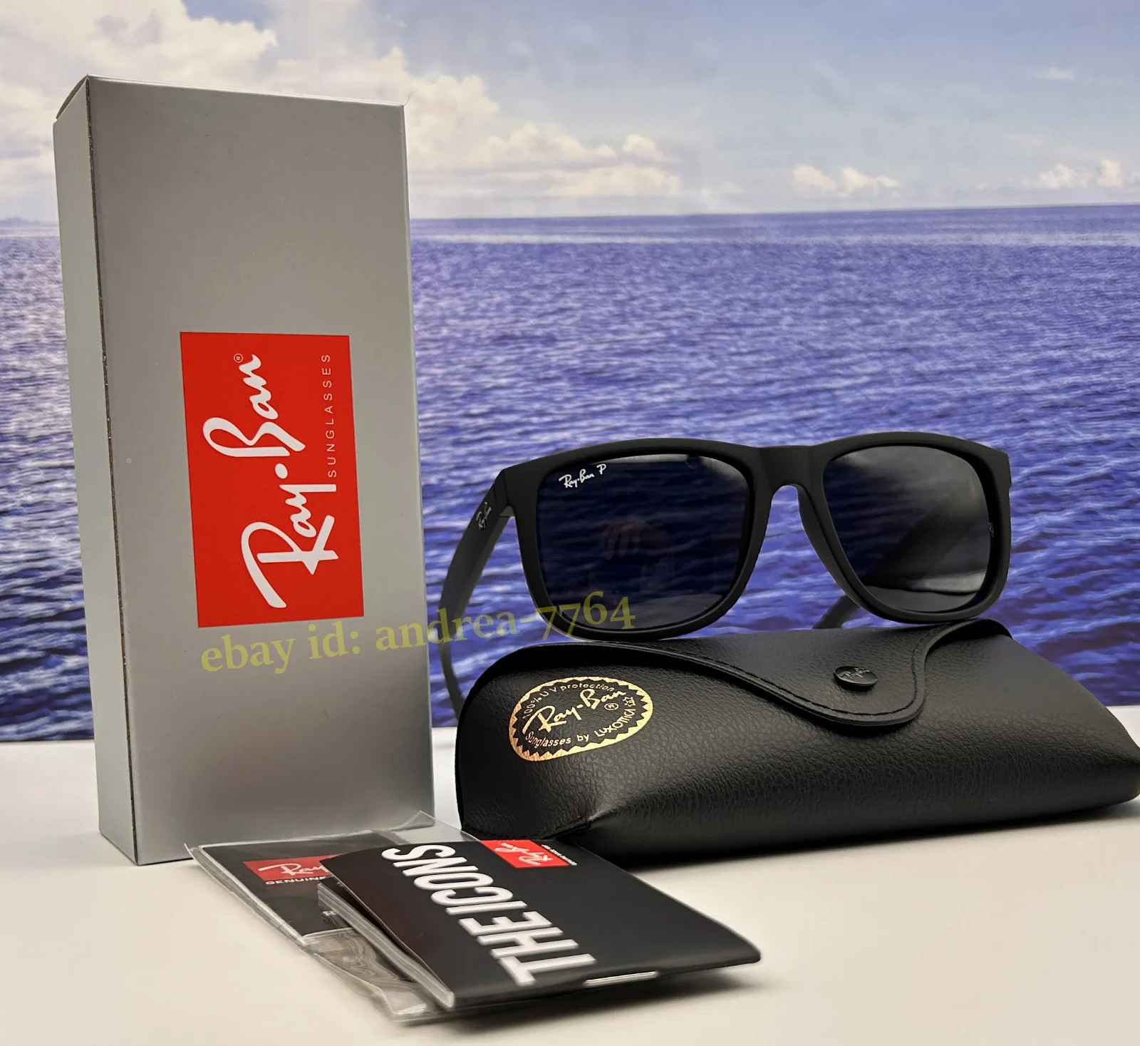 Ray-Ban RB4165 Justin Polarized Sunglasses Matte Black/Grey 100% UV 54mm Classic