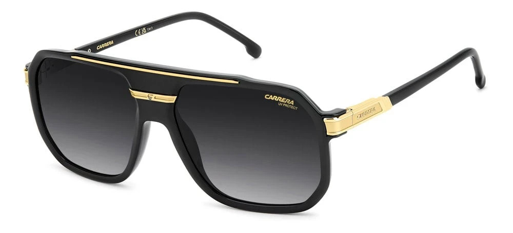 CARRERA SUNGLASSES CARRERA 1077/S 2M2 BLACK/GOLD GRADIENT GREY LENS