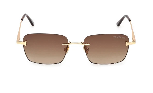 Tom Ford JAKE-02 TF1354 30F Sunglasses Shiny Deep Gold Gradient Brown 54□18-145