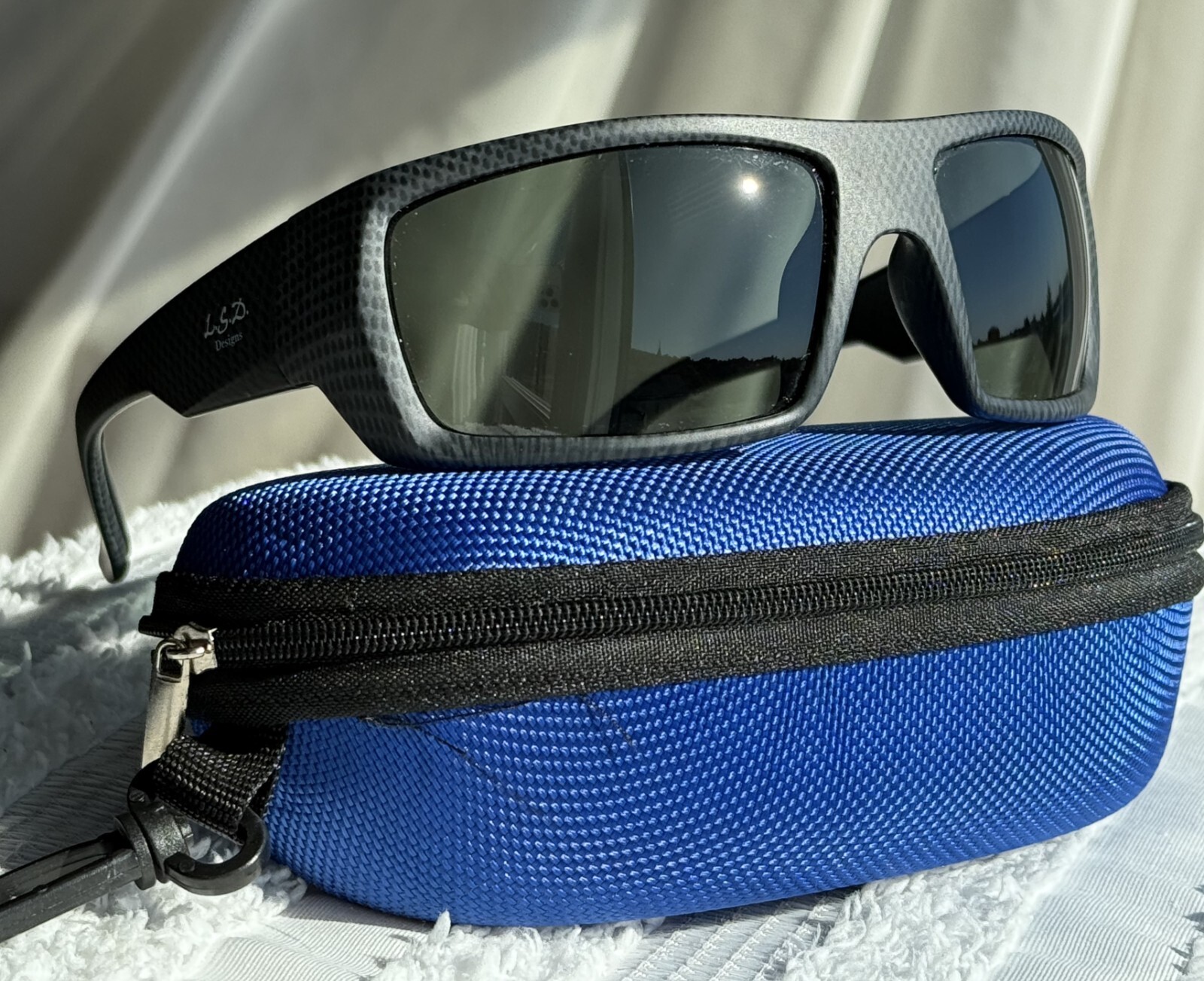 L.S.D. Designs #1807 Grey Polarized Lightweight Wrap Sunglasses