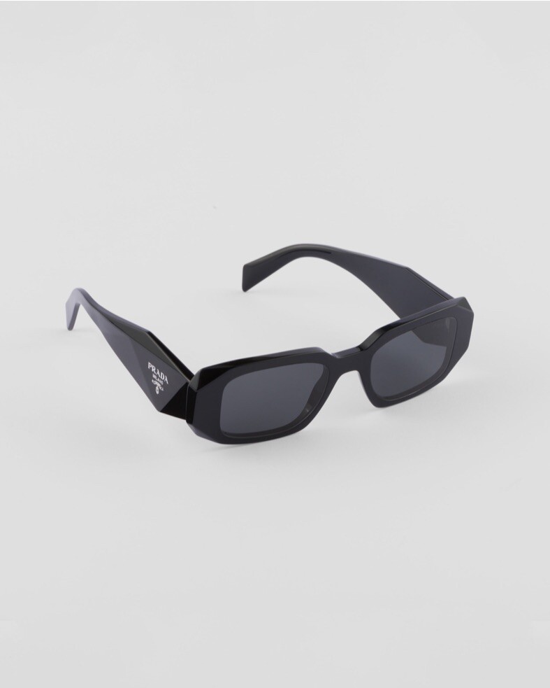 PRADA PR 27ZS Men’s Irregular Sunglasses – Black/Gray (PR 27ZS 16K08Z 54)
