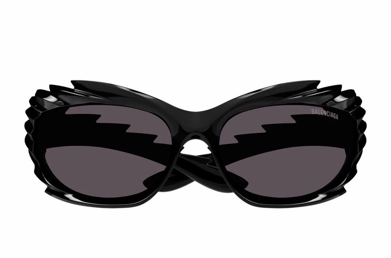 [BB0255S-001] Unisex Balenciaga Geometric Sunglasses – Black 78-17-105 Xl