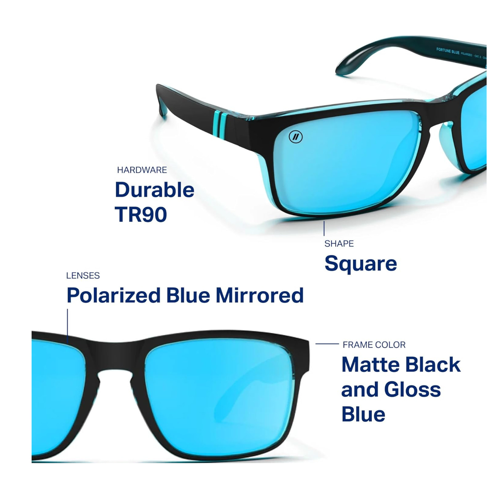 Blenders Eyewear Canyon – Polarized Sunglasses – – 100% UV Protection – blue