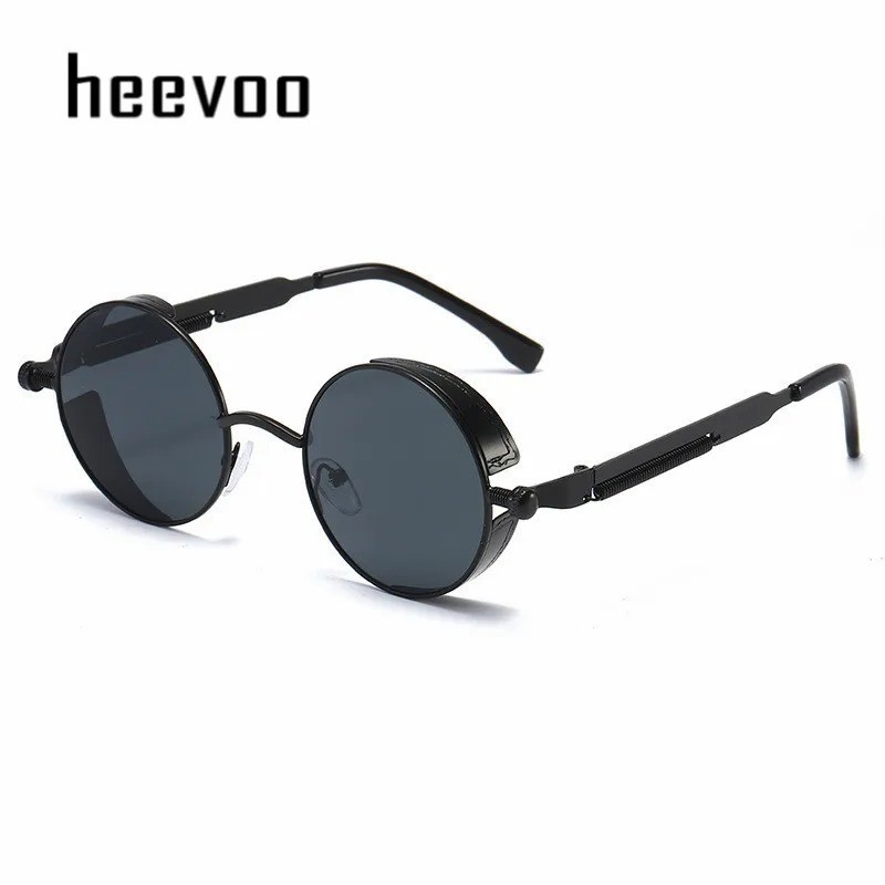 Retro Round Polarized Sunglasses Men Women Vintage Gothic Steampunk Glasses