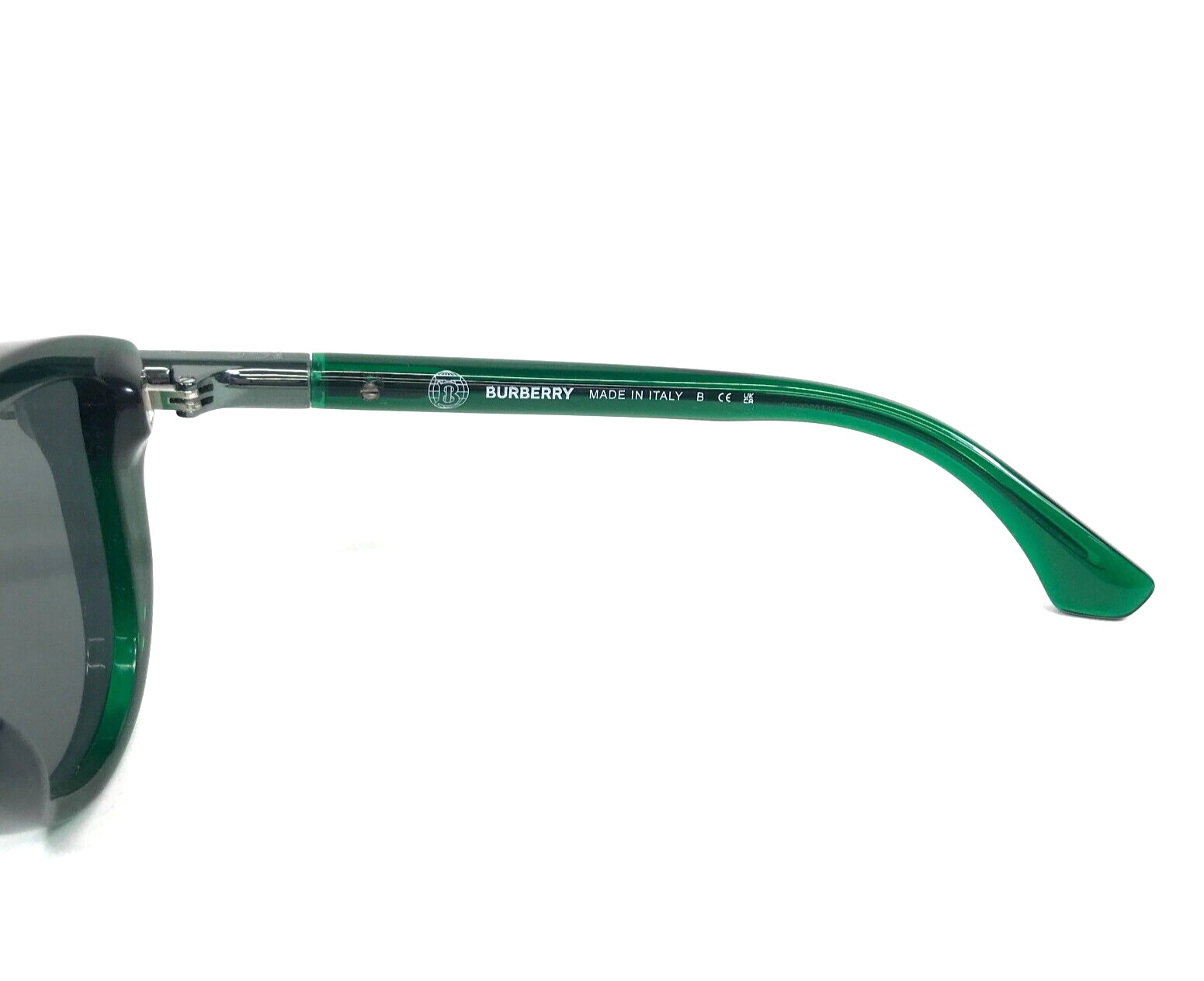 Burberry Sunglasses B4427-F 4104/87 Green Irregular Frames with Dark Grey Lenses