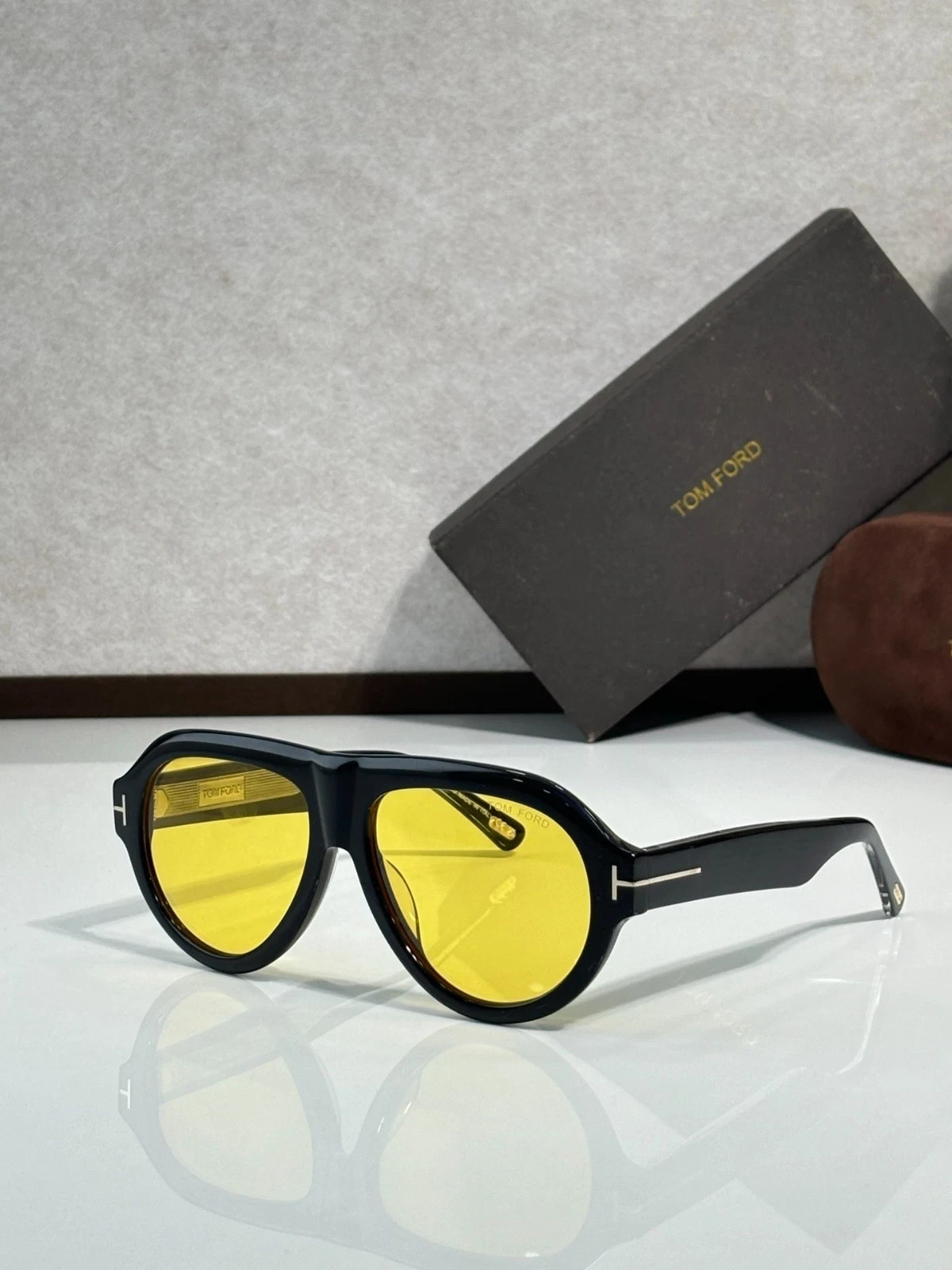 Tom Ford Icon Collection Sunglasses FT1225 Black/Yellow 59-16-145mm With Case