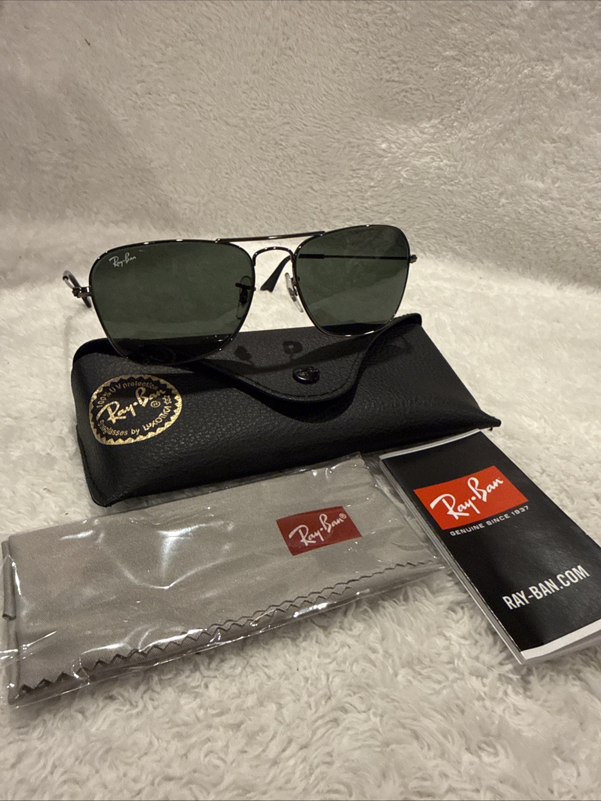 Ray-Ban Caravan Polished Gunmetal / G-15 Green 58 mm Sunglasses RB3136 004 58-15