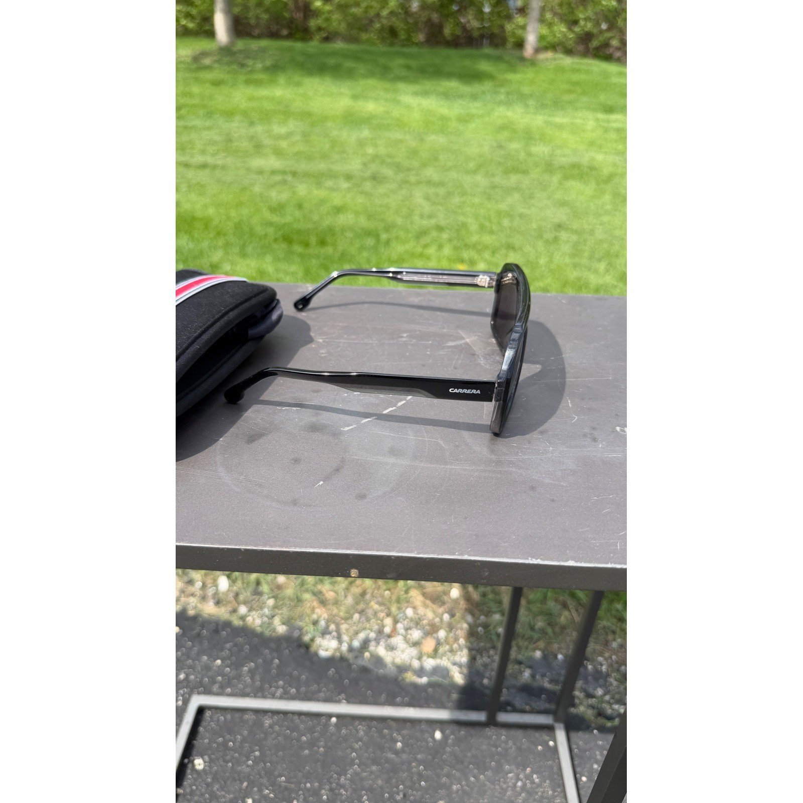 Carrera Black Navigator Sunglasses with Branded Soft Case Flat Top Sporty Style