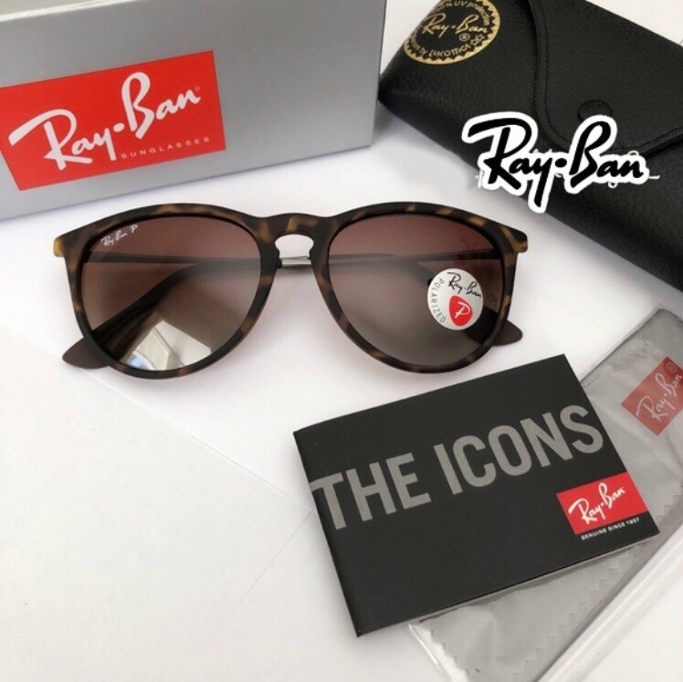 New Ray-Ban Erika RB4171 Tortoise Matte / Gradient Brown Sunglasses