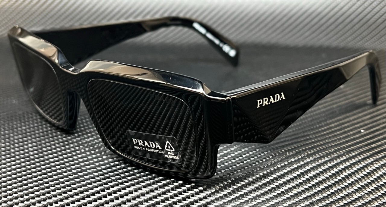 NWT Prada Women Sunglasses PR 27ZS 16K08Z 54mm Black w/ Dark Grey Lens NIB