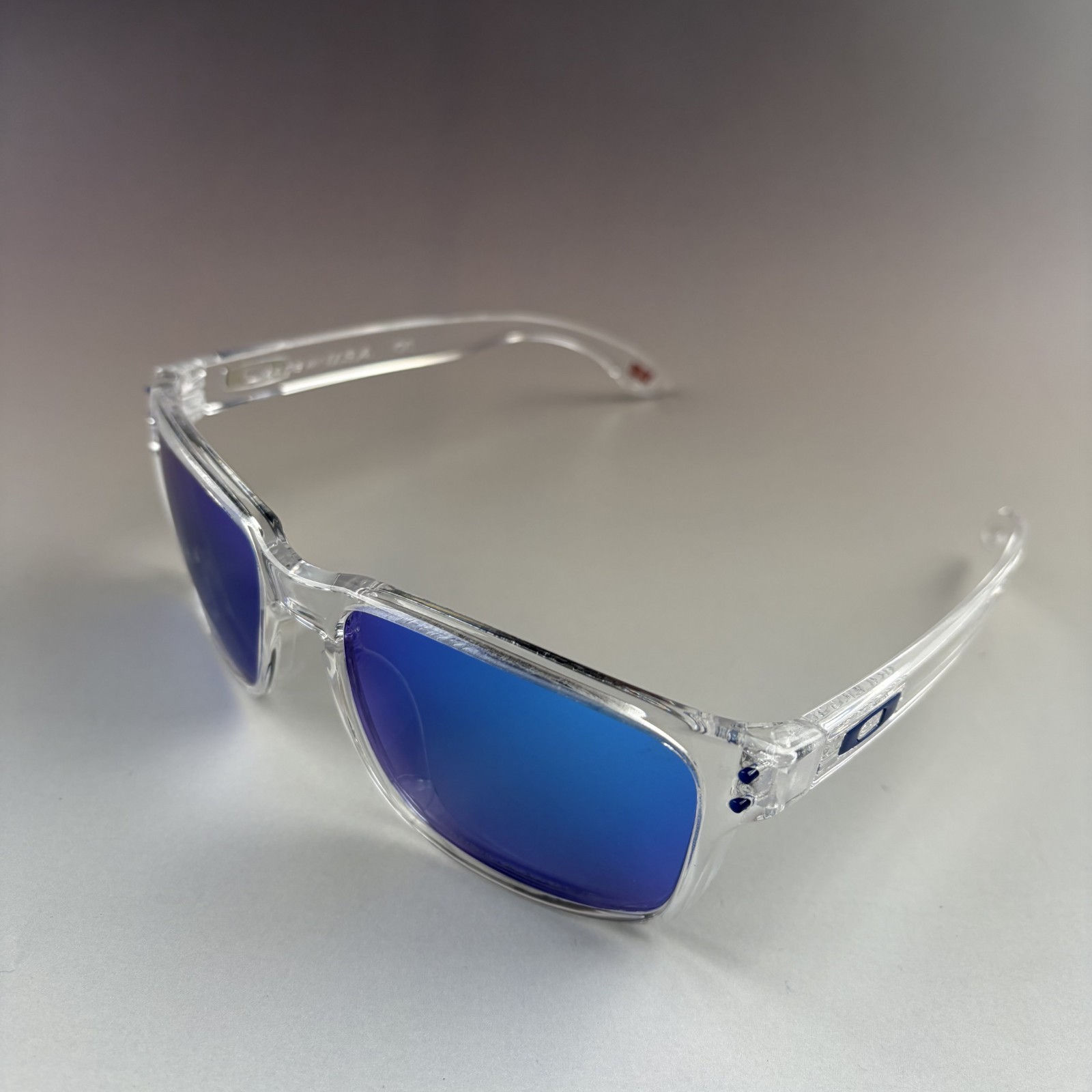 Oakley Holbrook Sunglasses – Clear Frame /Blue Sapphire Iridium Polarized Lens