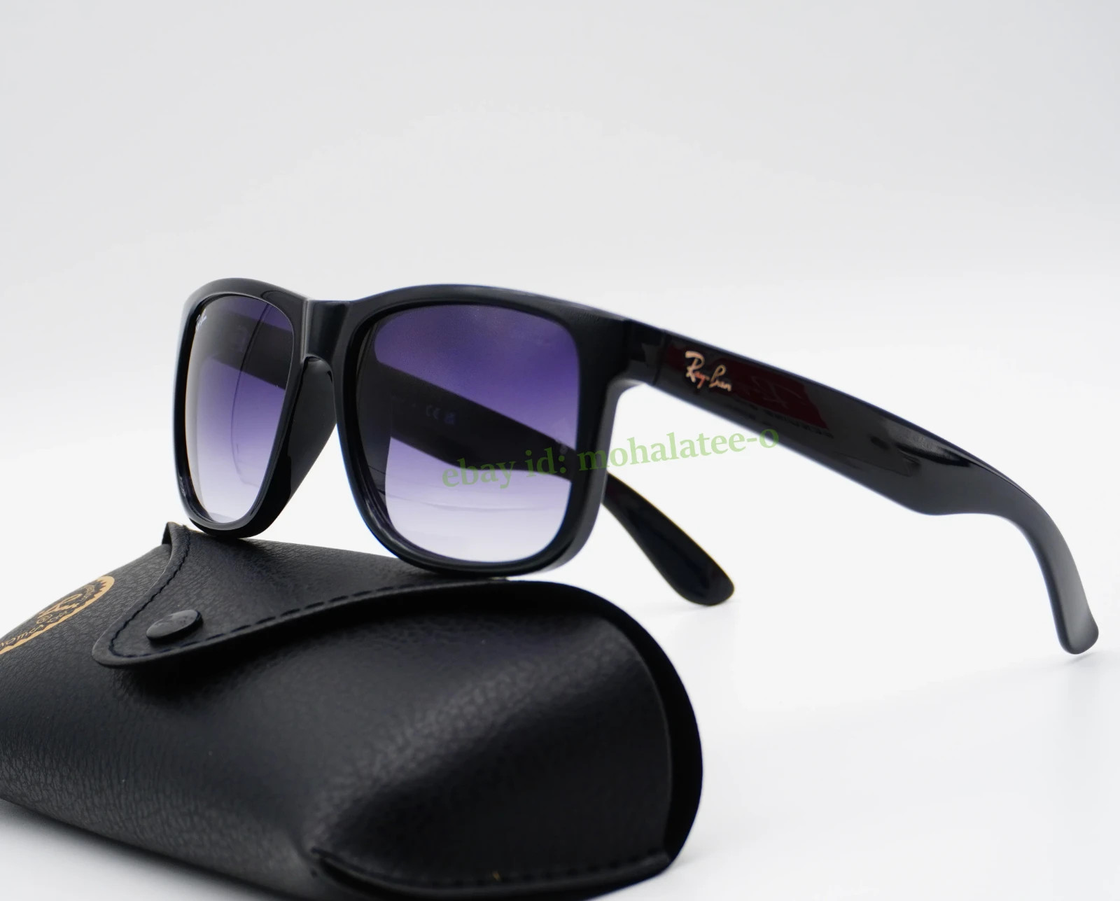 Ray-Ban Justin RB4165 Classic Sunglasses 54mm Matte Black Gray Gradient UV
