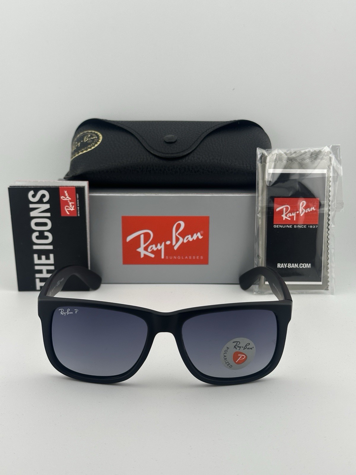 Ray-Ban Justin Polarized RB 4165 622/T3 Sunglasses Matte Black Frame 54mm