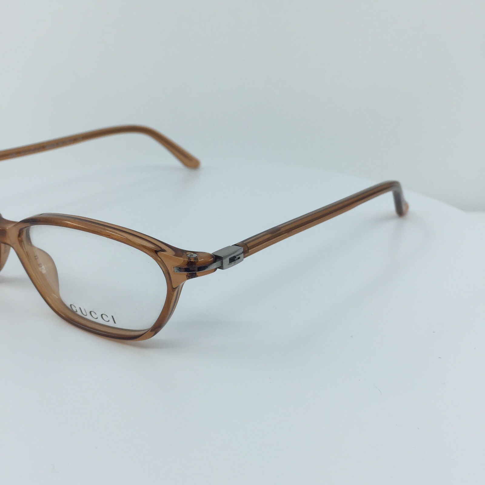 New Vintage GUCCI 2428 Eyeglasses GG 2428 C. 6UE Translucent Brown 49-15mm Italy