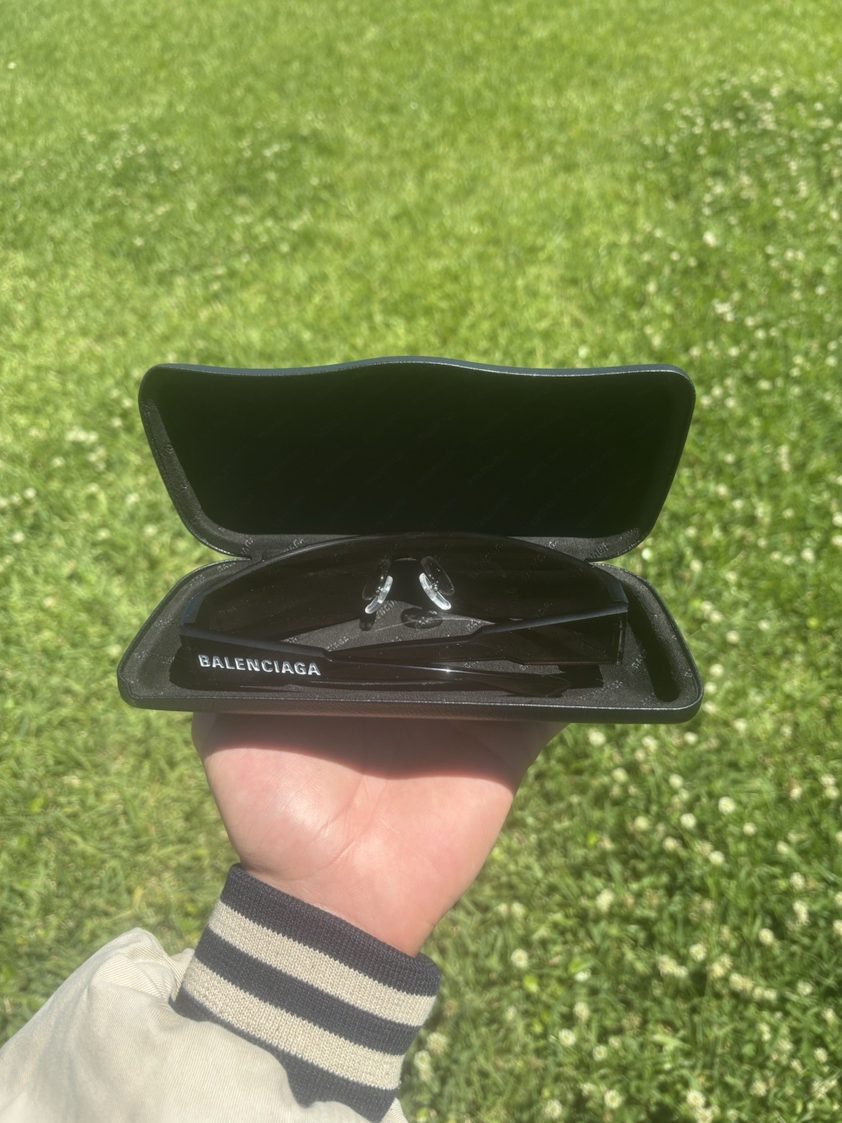 Balenciaga Sunglasses Men Black Frame Black Lens with Branded Case
