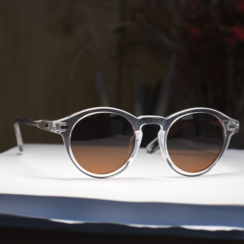 Round Brown sunglasses women men brown polarized sunglasses johnny depp glasses