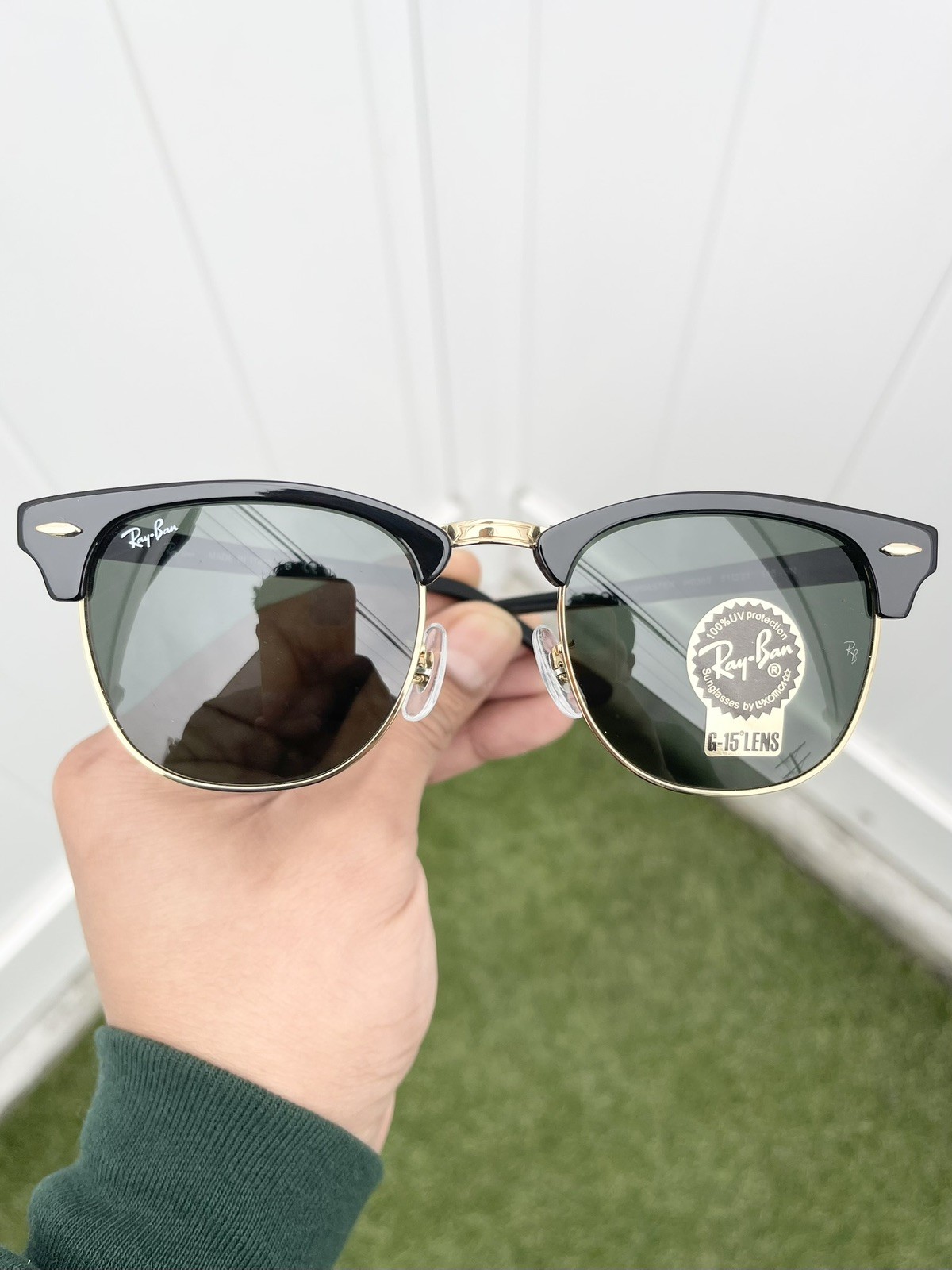 NEW Authentic Ray-Ban Classic Clubmaster RB3016 3016 Black G15 Lens 51/21