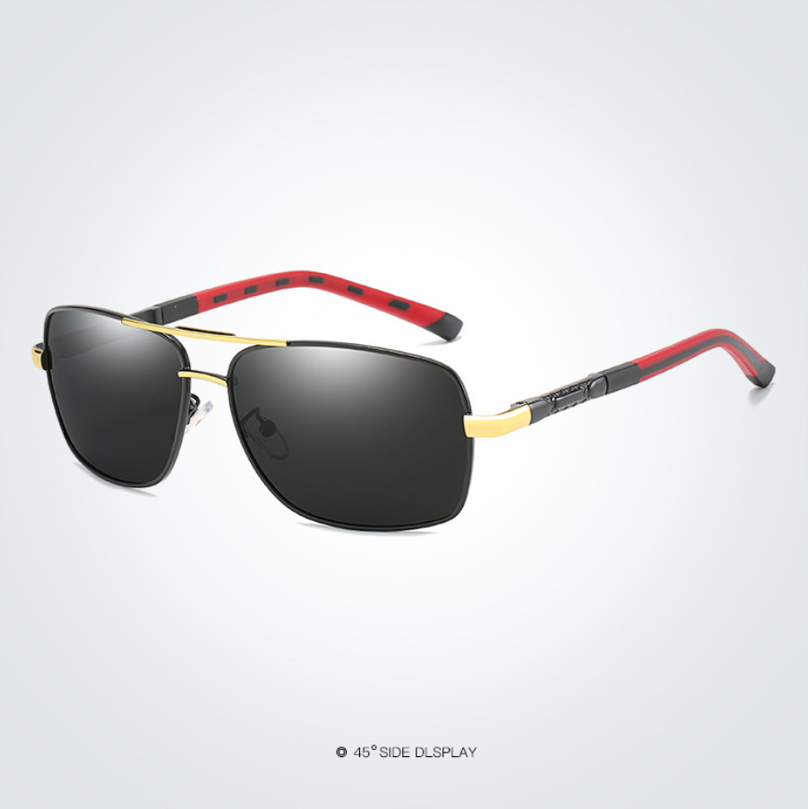 Square Polarized Metal Driving Sunglasses Men Fishing Outdoor Sports Glasses