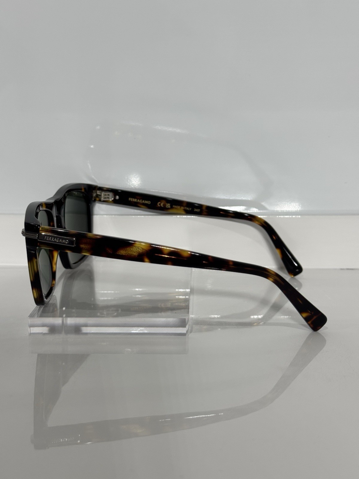 Ferragamo SF3015 242 Tortoise Acetate custom G15 Polarized Sunglasses