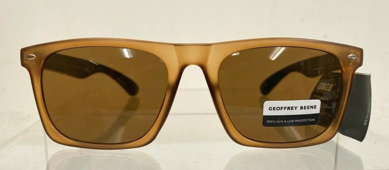 Geoffrey Beene Brown Wood Grain Sunglasses for Men 100% UVA UVB Protection NWT