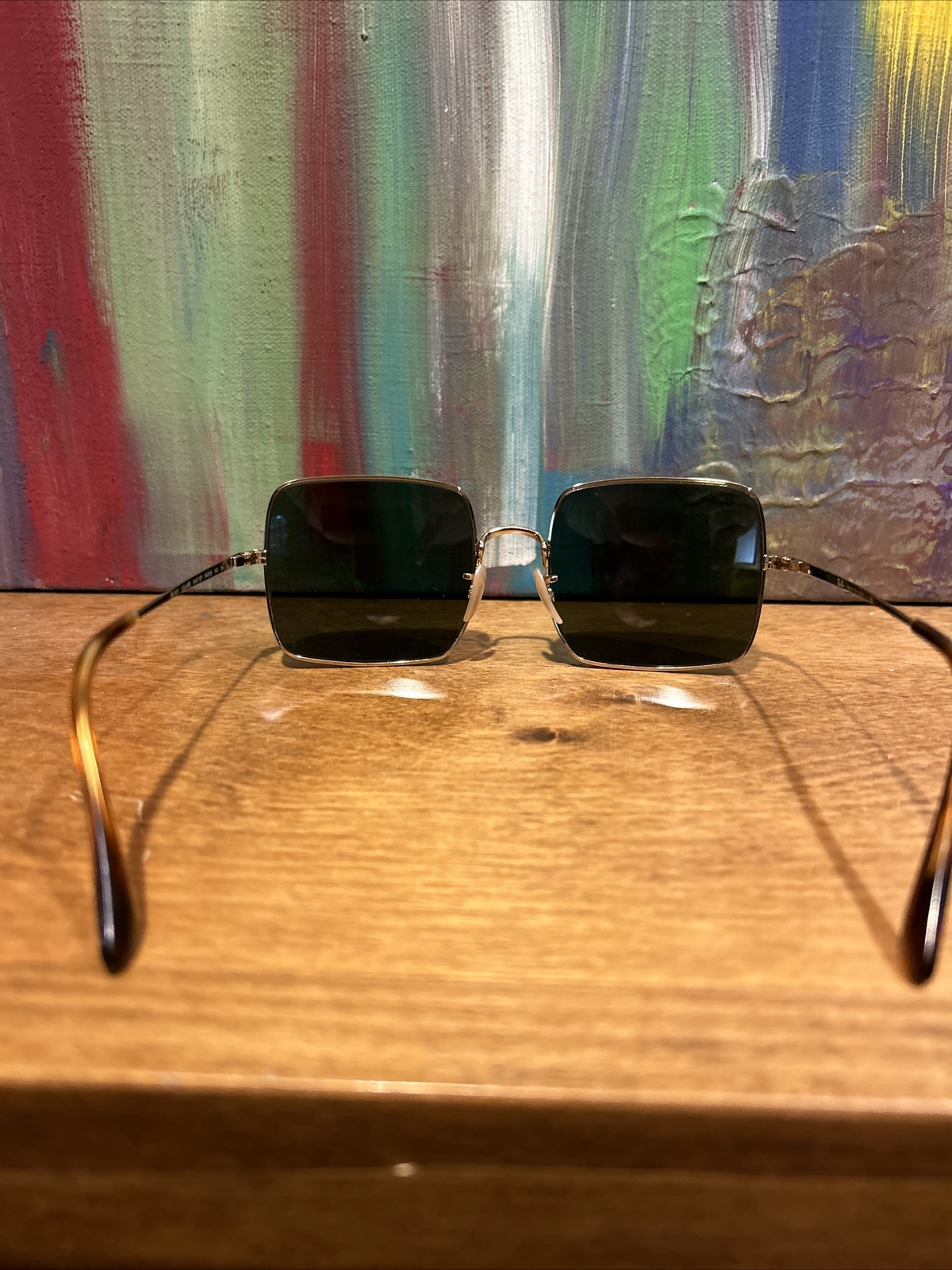 RAY-BAN RB 1971 9147/31 GOLD SQUARE AUTHENTIC FRAME SUNGLASSES 54-19 + CASE!