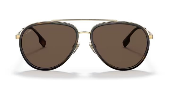 BURBERRY BE3125 101773 59mm Oliver Gold Dark Brown Sunglasses