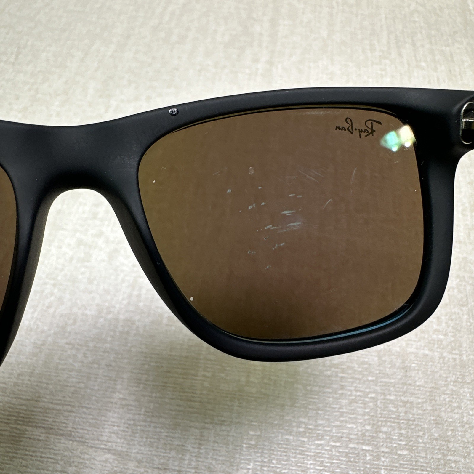 Ray Ban RB4165 Justin 622/55 Black Sunglasses 54-16-145 Dark Blue Lens / READ