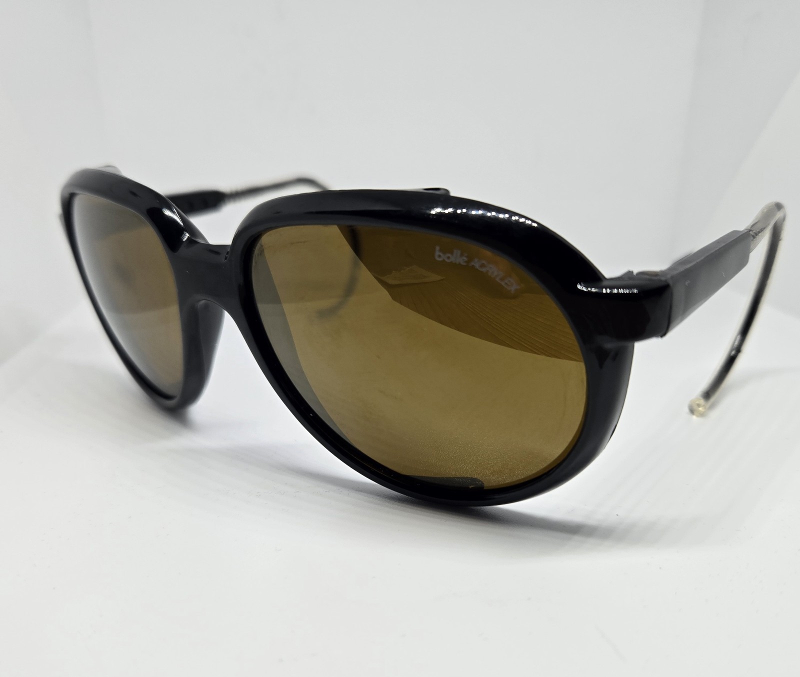 Vintage Bollé Irex 100 Style Acrylex Glacier Sunglasses Cable Temple Ski France