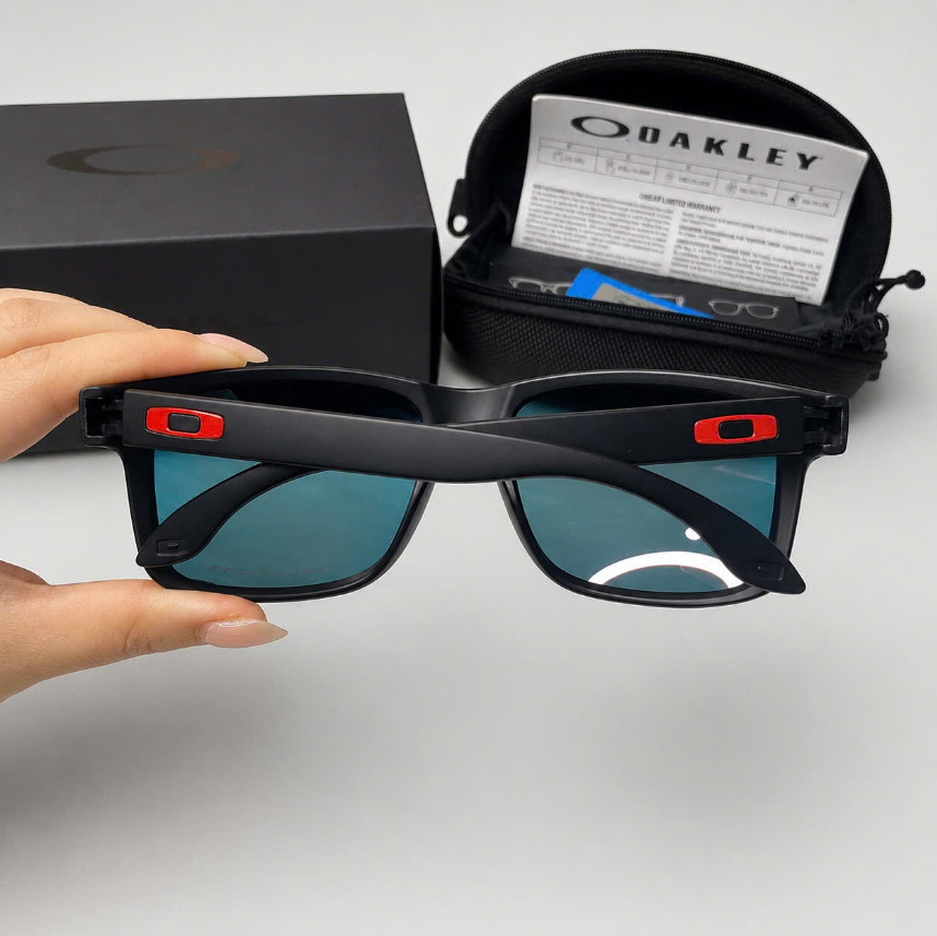 NEW Oakley Holbrook Polarized Sunglasses Black Frame Fire Lens HOT TREND