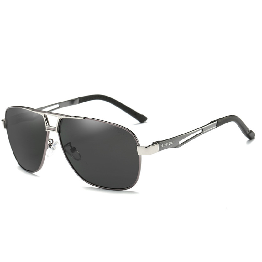 Men Square Metal Tinted Nearsighted Myopia Eyeglasses Outdoor Driving Sunglasses