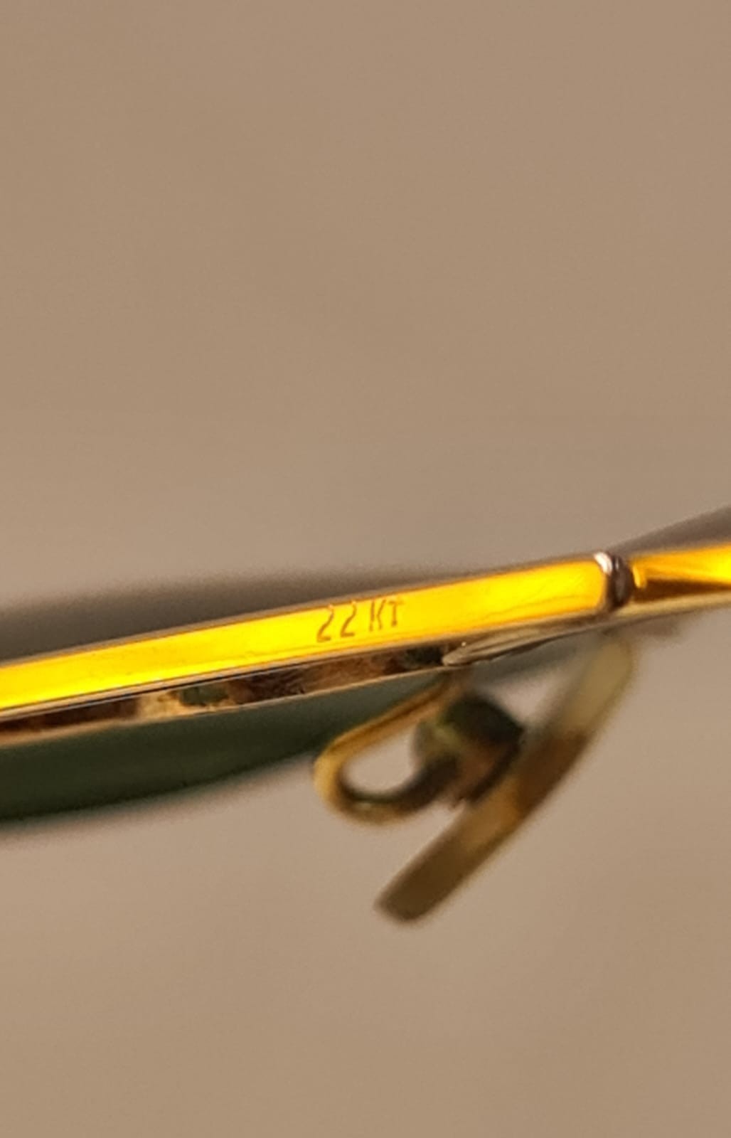 RARE Vintage Ray-Ban Bausch & Lomb 22K Gold Filled Green Glass Caravan Style