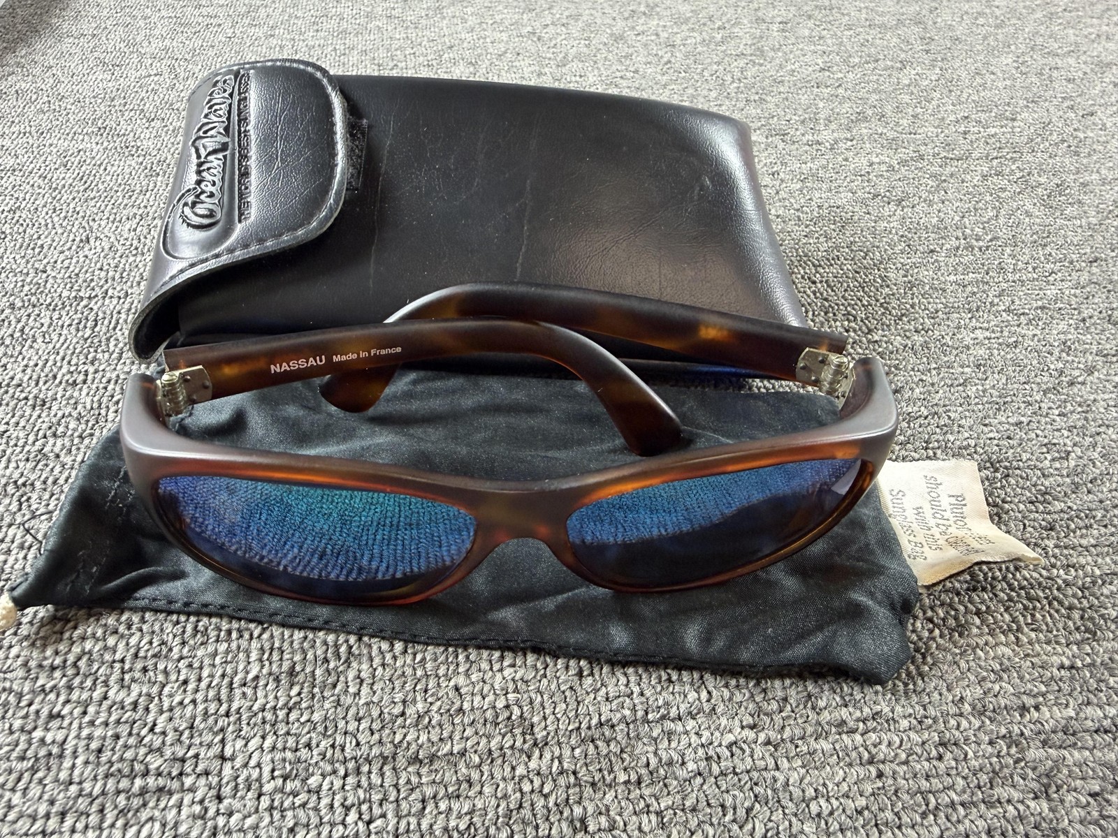 Ocean Waves Sunglasses Mens One Size Brown Tortoise Wrap Blue Mirrored Nassau