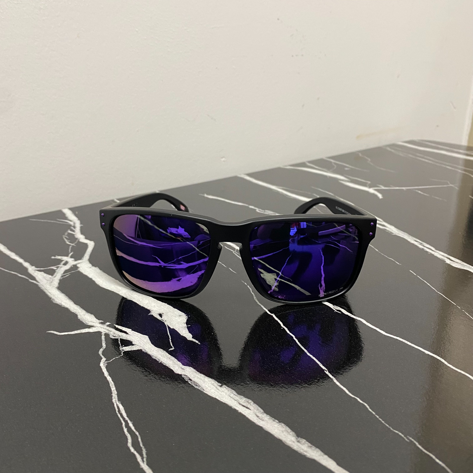 Oakley HOLBROOK PRIZM Purple Lens Sunglasses XXL OO9487 Matte Black Polarized