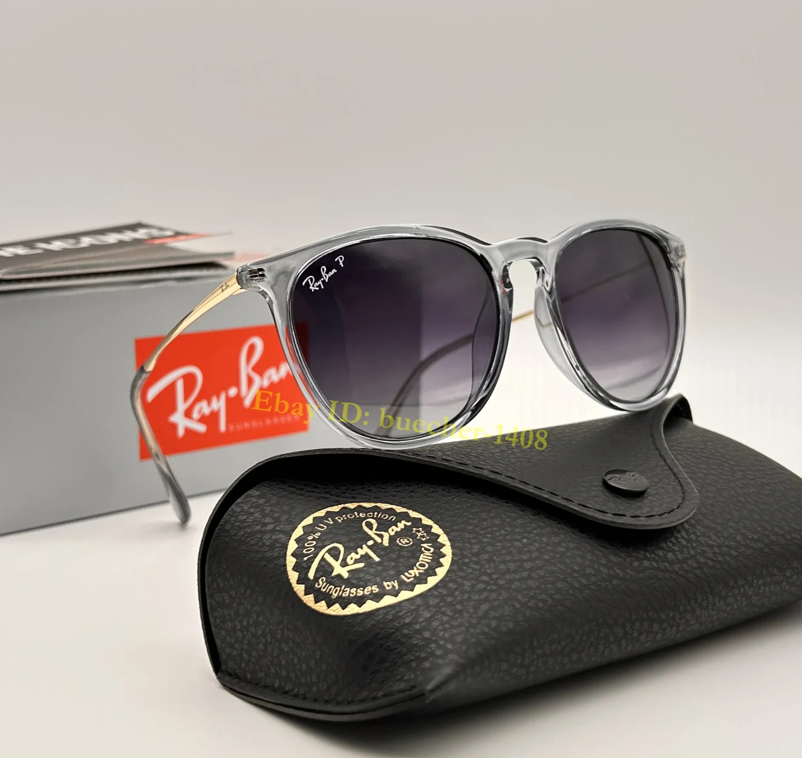 *New* RB4171 6592/T3 Erika Ray-Ban Polarized Sunglasses Grey Lenses Blue Frame