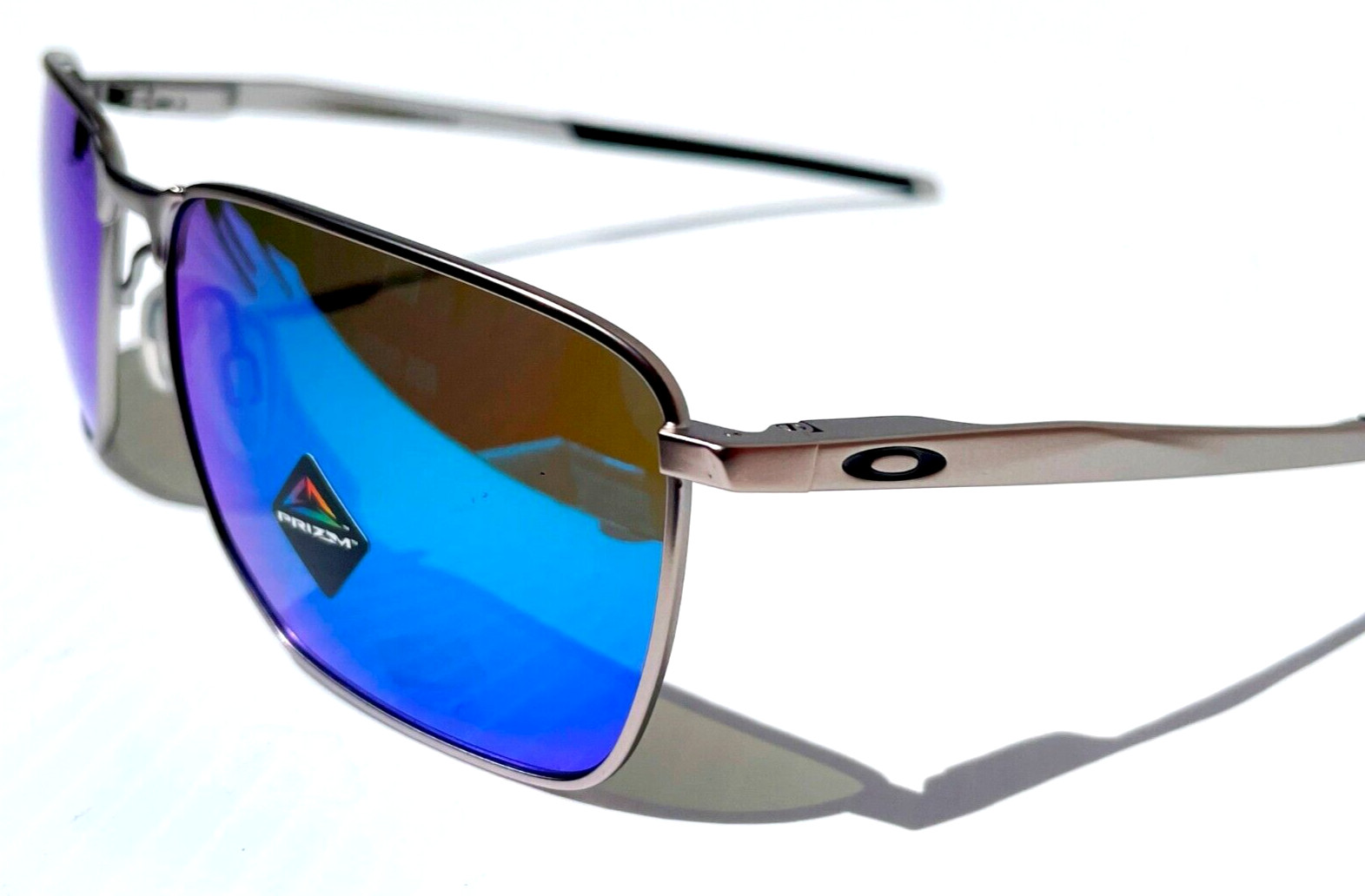 NEW Oakley EJECTOR Satin Chrome PRIZM Sapphire Lens Sunglass 4142-04