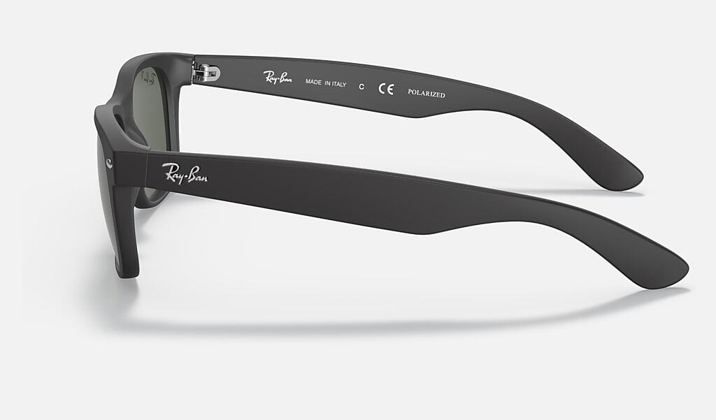 Ray-Ban New Wayfarer Classic Matte Rubber Black Polarized 55 mm Sunglasses