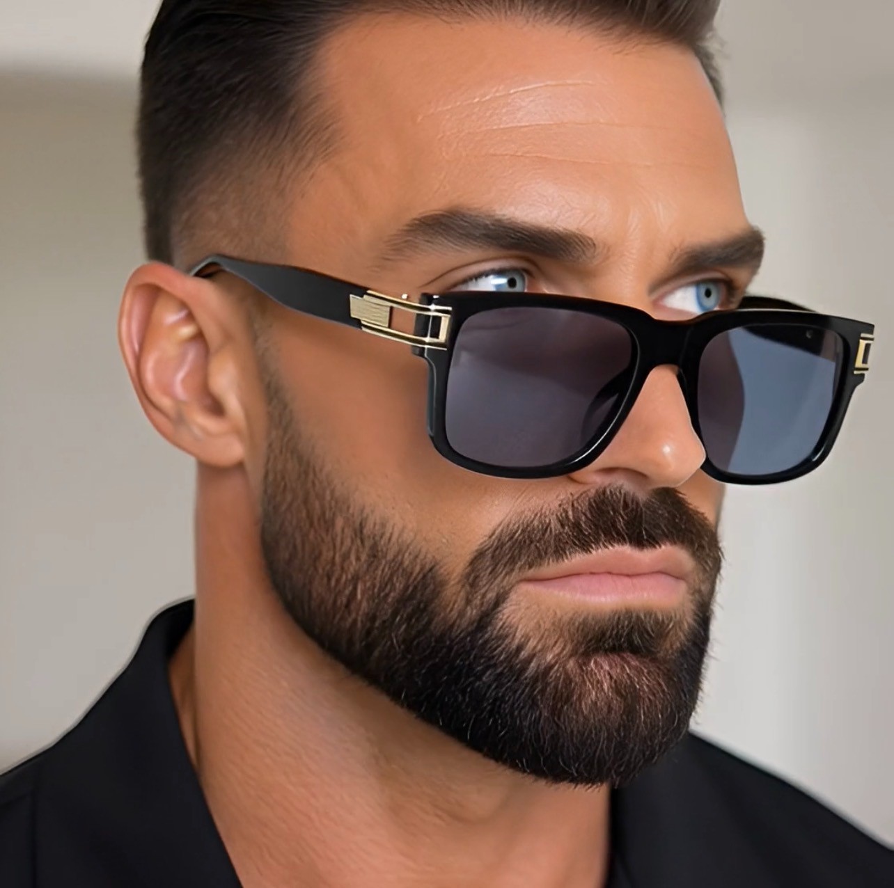 Men Sunglasses Black Lens Designer Shades Fashion Classic Hip Hop Rapper Square