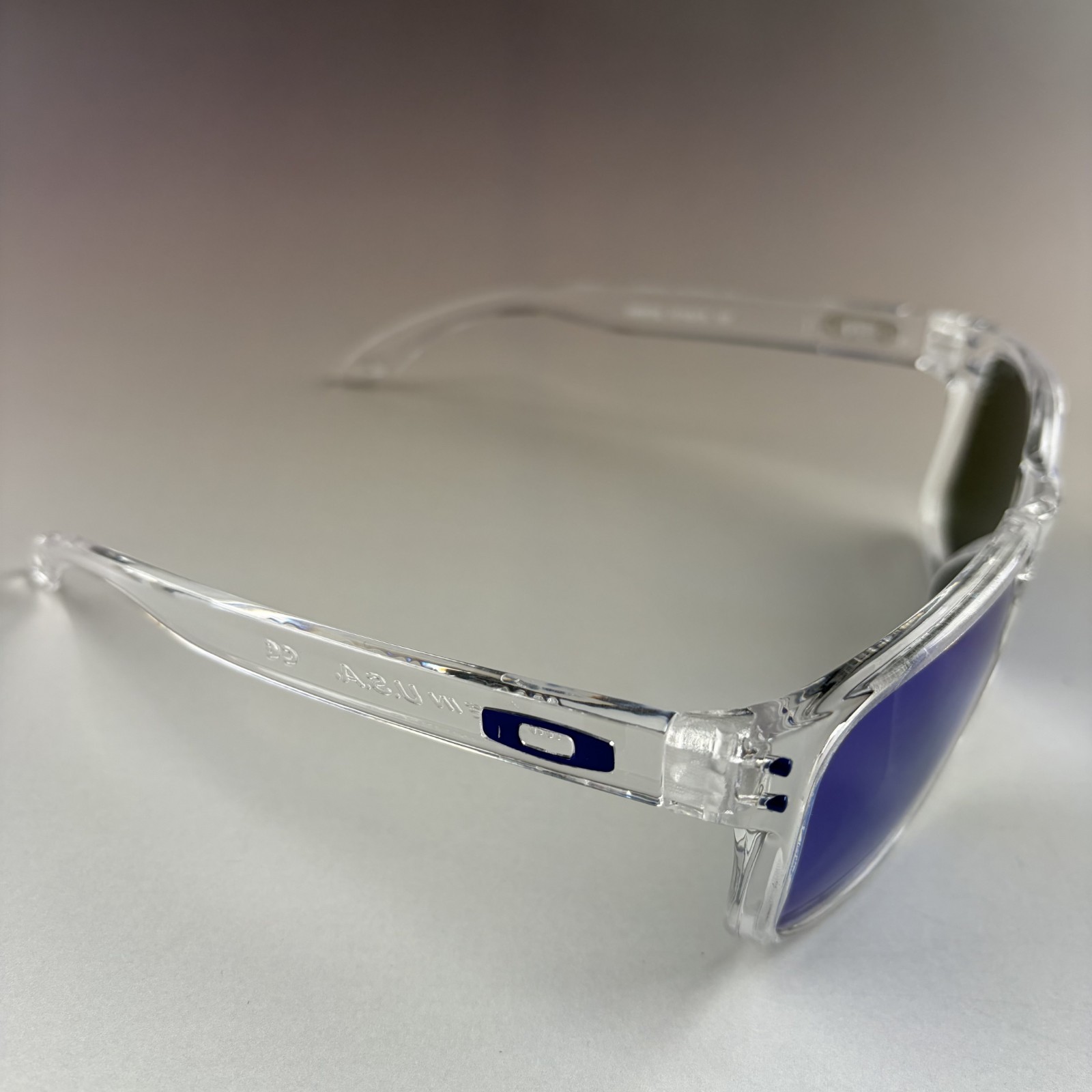 Oakley Holbrook Sunglasses – Clear Frame /Blue Sapphire Iridium Polarized Lens