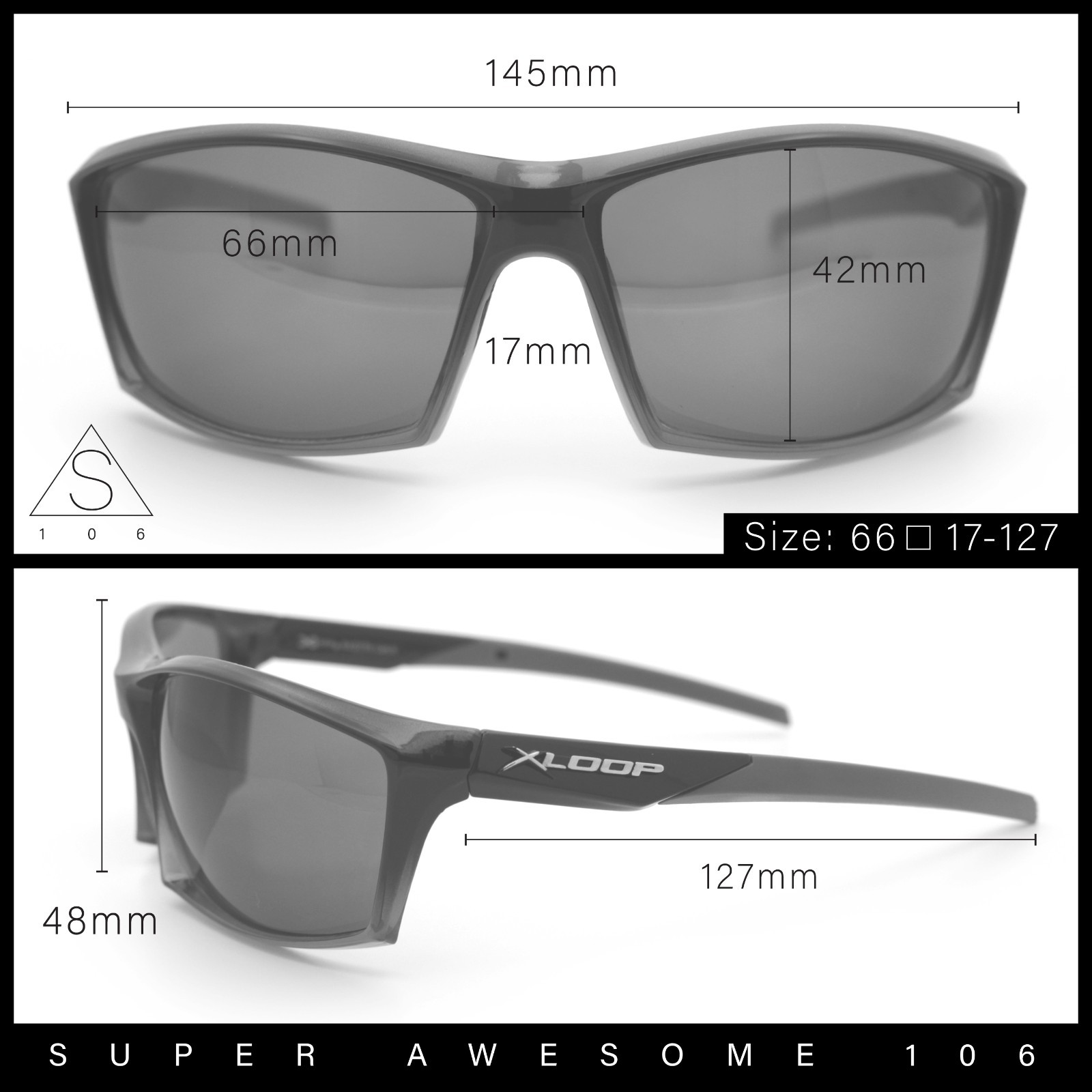 Xloop Sport Wrap Rectangle Sunglasses UV400 Mirror Lens Lightweight Active Frame
