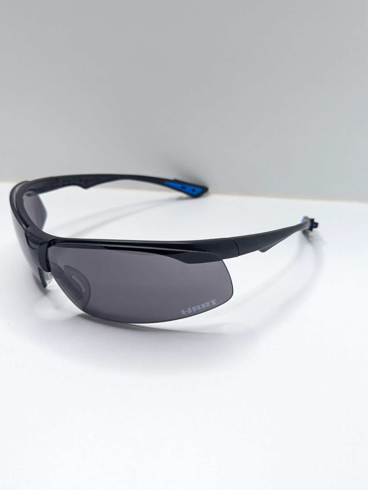 Hart Safety GlassesEN166 Z87+ Anti-Fog UV Dark Gray Lens Black Wrap Sunglasses