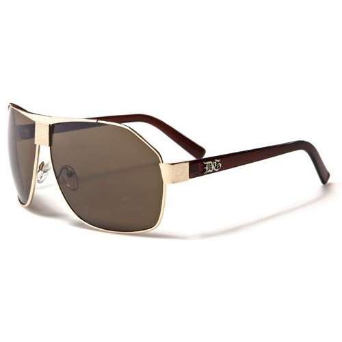 Classic Metal Aviator Premium Shades Brown Gold Men’s Designer Sunglasses New