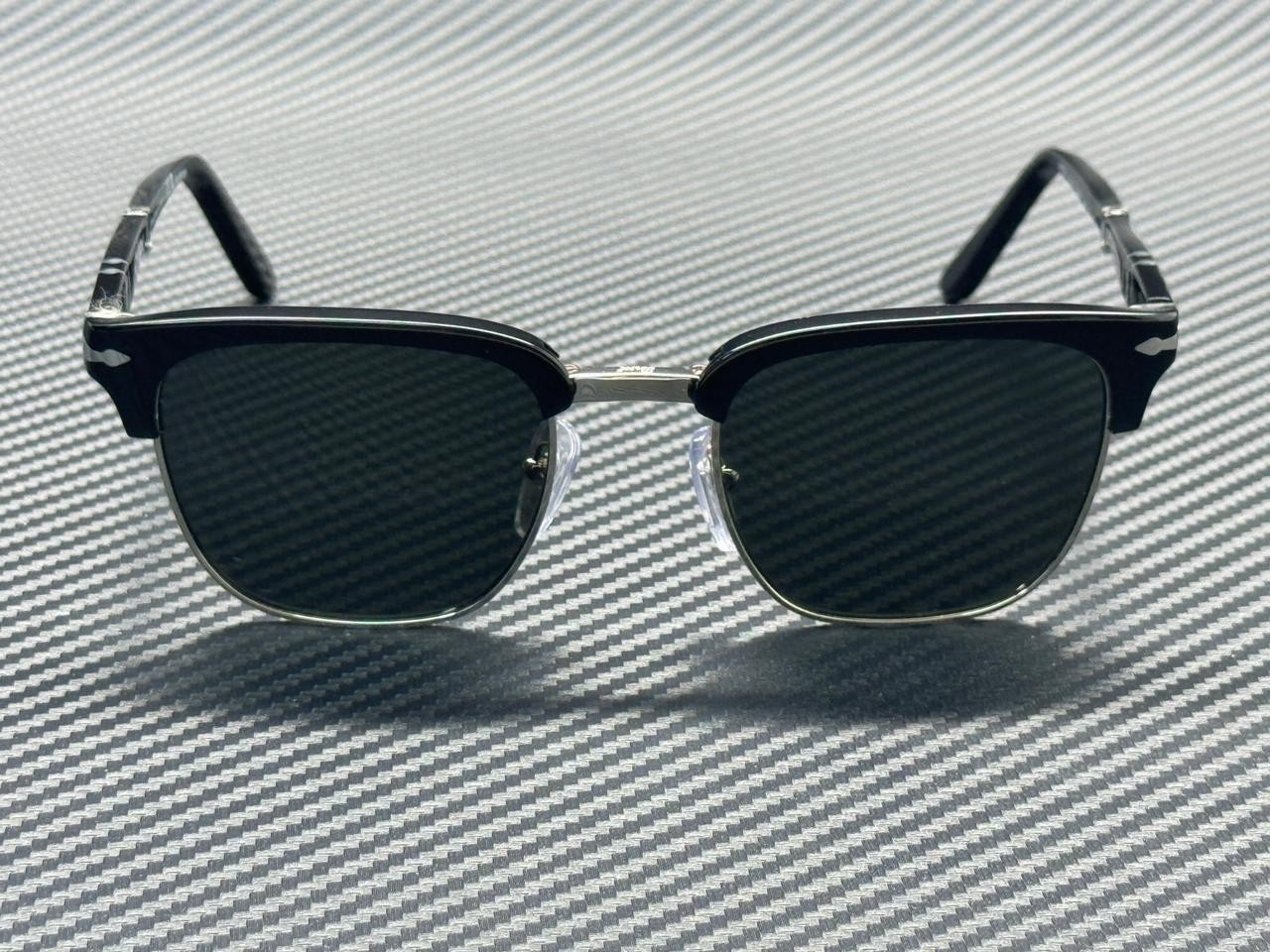 PERSOL PO3375S 95 58 Black Green Polarized Unisex 50 mm Folding Sunglasses