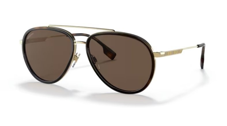 BURBERRY BE3125 101773 59mm Oliver Gold Dark Brown Sunglasses