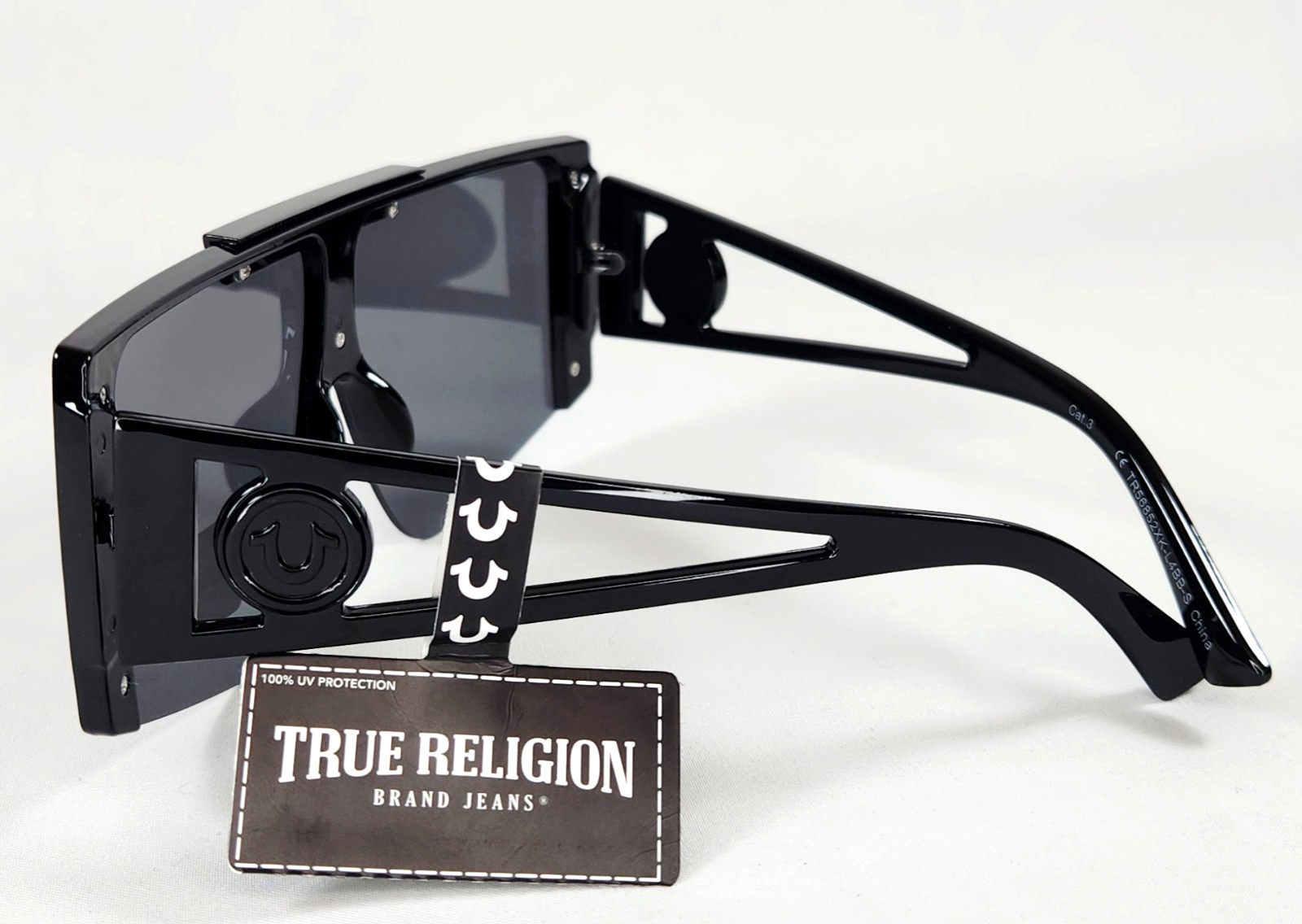 True Religion Black Shield Style 100% UV Protection Sunglasses