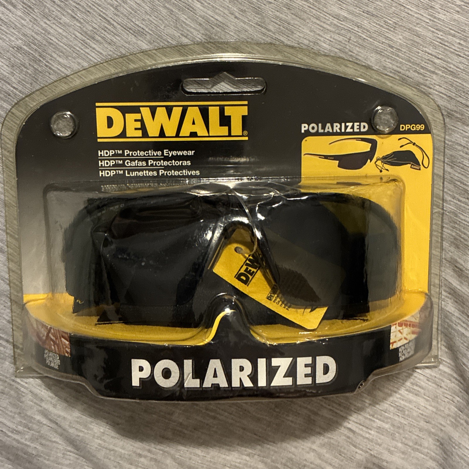 DeWALT Polarized HDP Protective Sunglasses DPG99-2PC Smoke