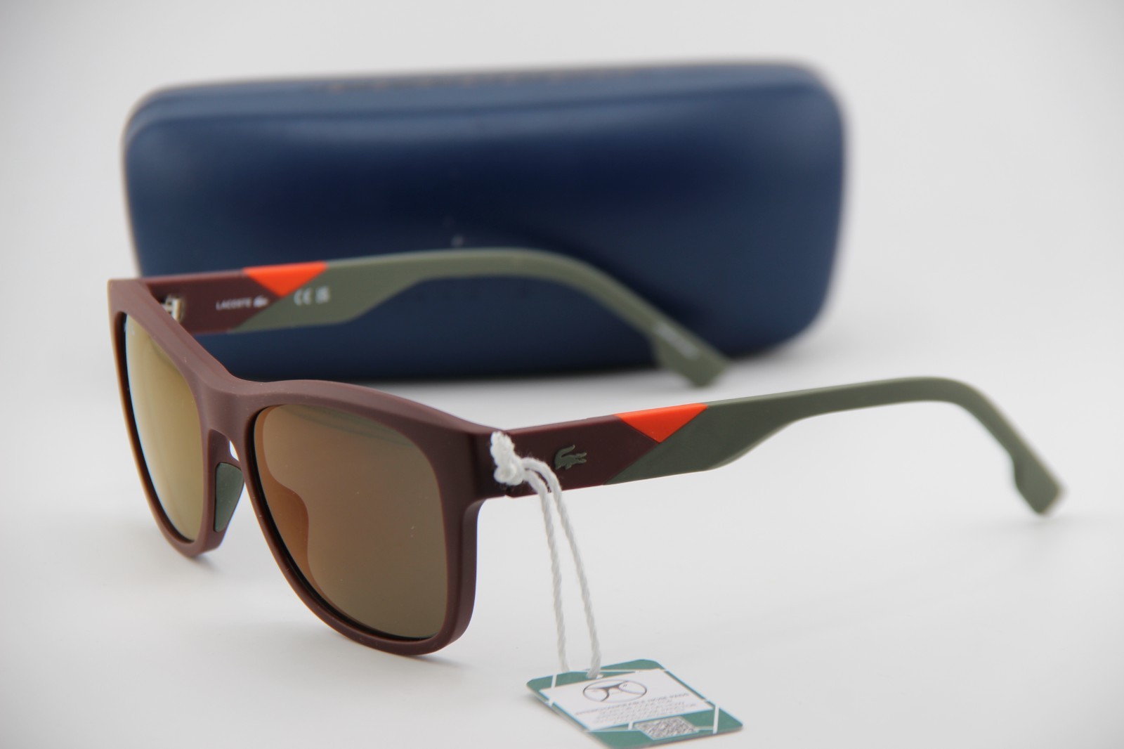 NEW LACOSTE L6043S 601 MATTE BURGUNDY/ORANGE MIRRO AUTHENTIC SUNGLASSES 56-18