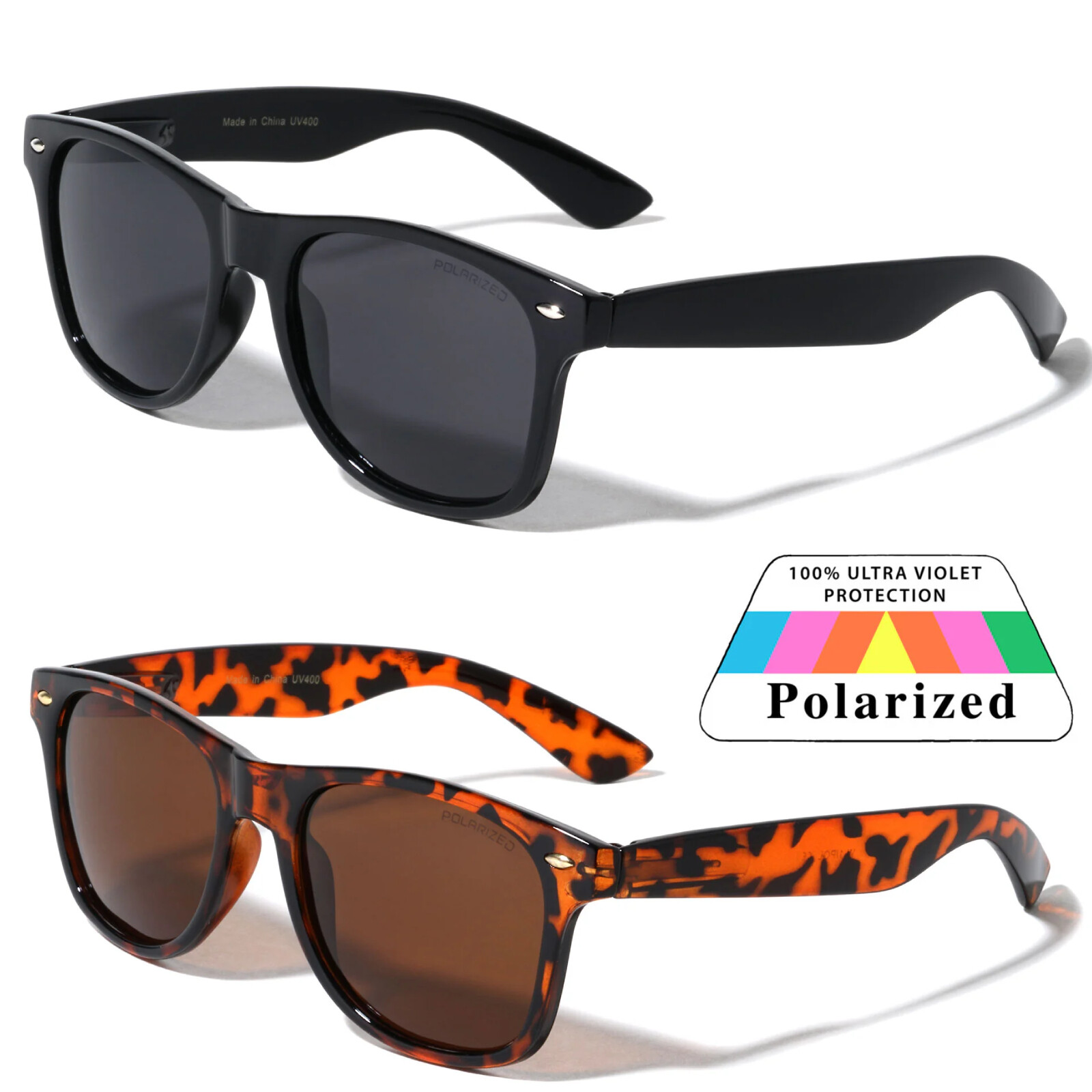 Vintage 80s Unisex Wayfar Retro Classic Style Anti Glare Polarized Sunglasses