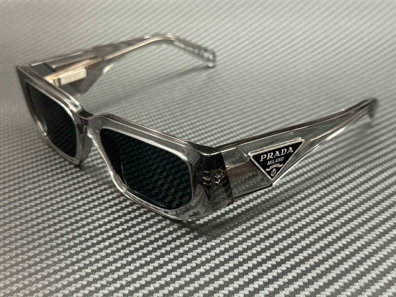 PRADA PR 09ZS 18S09T Transparent Grey Men’s 54 mm Sunglasses